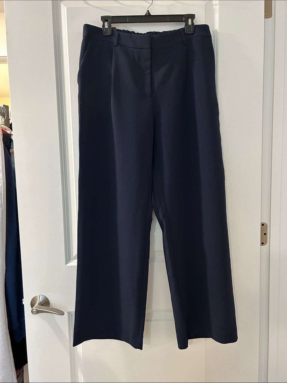 DKNY Navy Wide-Leg Dress Pants